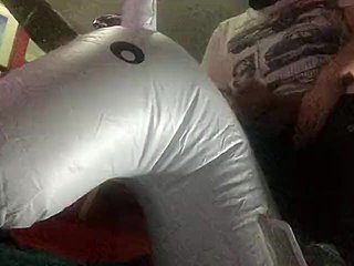Taking the risk and having fun with my new inflatable unicorn