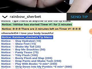 Pertunjukan Striptease Bugil dengan Sherbet Babe dalam Rainbow