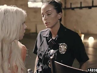 Kenzie Reeves gets banged by a lesbian cop in a garage