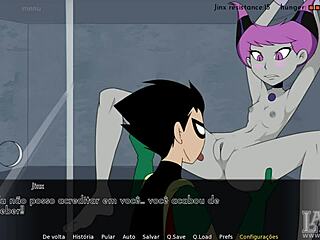 Les personnages de dessin animé de Teen Titans se laissent aller à un jeu de pisse dans un hentai anime