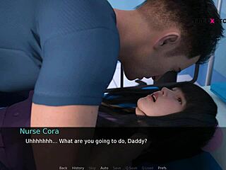 Pielęgniarka Cora uwodzi Johna w trójwymiarowym, animowanym spotkaniu szpitalnym