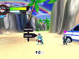 Аниме геј игра са бескрајним свршавањем и дркањем стопала на плажи