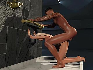 Scena di doccia calda con gemiti intensi in Second Life