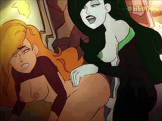 Kim Possible en Shego in een hete Futa hentai scène