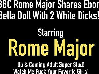 Roc Major's black Bella doll gets the ultimate pleasure in a foursome with two white men