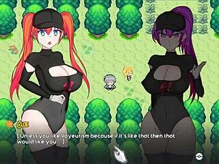 Permainan seks dengan payudara kecil dan pertempuran seks dalam permainan parodi pokemon