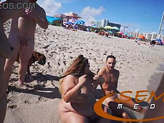 Veliki beli penis in medrasna akcija na plaži v Miamiju