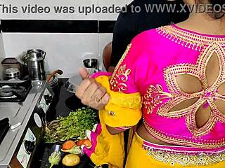 Amateur Komal and her brother-in-law have a wild kitchen session while mother-in-law is away