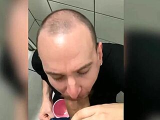 Adrian's oral skills on display in public gay sex video
