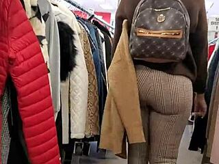 Juicy milf with a big ass gets followed in the store