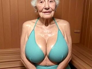 Pornografi koma dalam 3d dengan Nenek dan Nenek di sauna yang panas