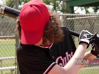 Older woman's unconventional but exciting way to pleasure herself with a baseball