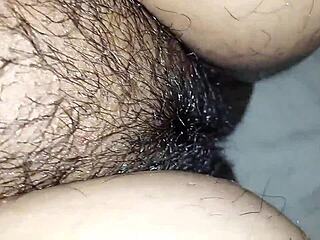 Indian housewife's dirty sex with hairy pussy