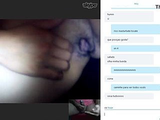 Amateur girl's first time on Skype masturbation